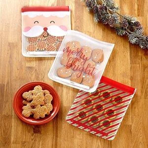 New Merry & Bright 3 Pack Reusable Storage Bags